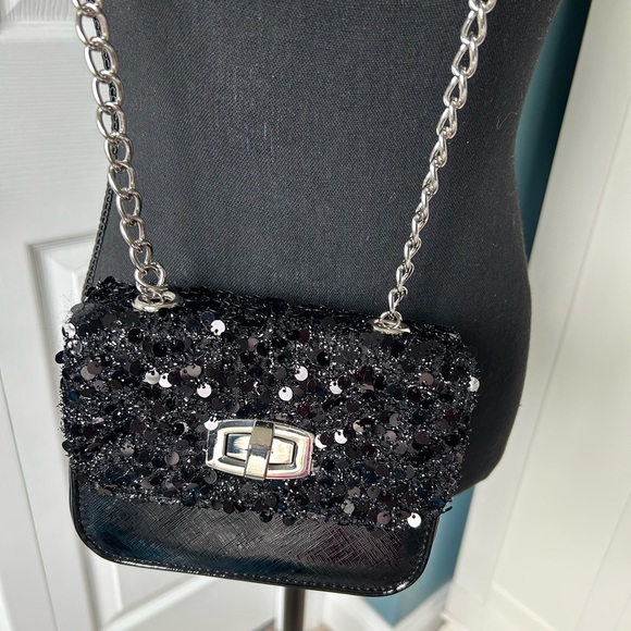 🖤Express Sequined with Chain Strap Purse - Picture 3 of 11